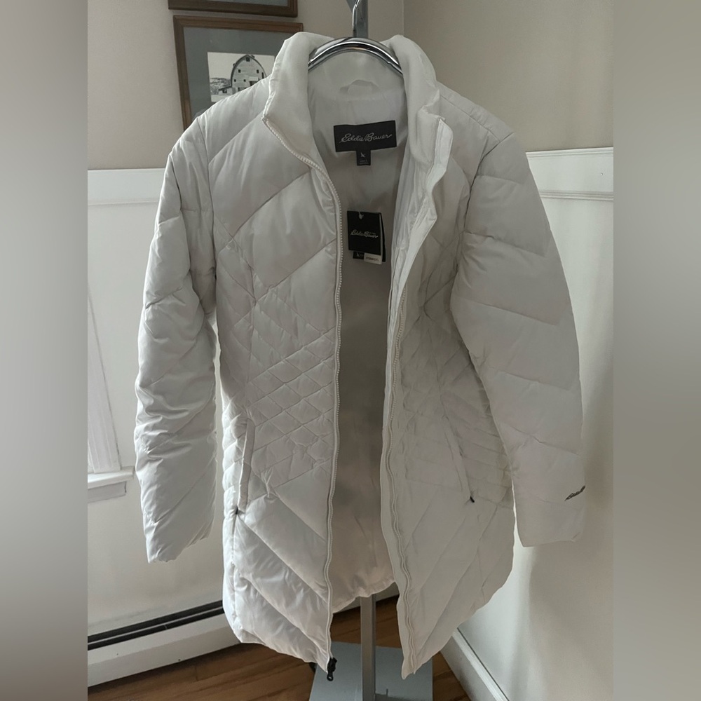 NWT Eddie Bauer Women's White Down Jacket